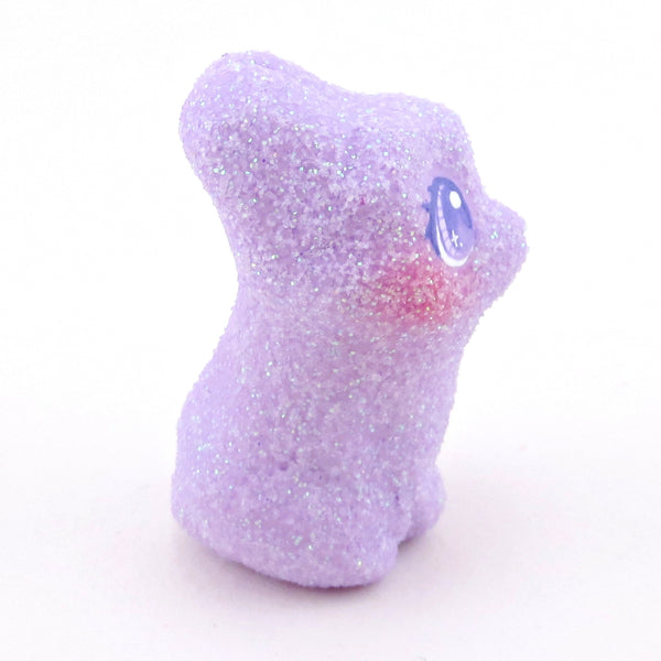 Glitter "Marshmallow" Purple Bunny Figurine - Polymer Clay Easter Animal Collection