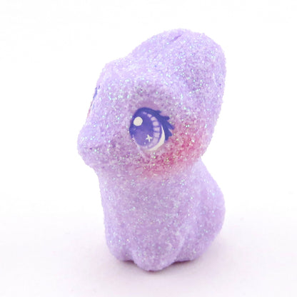 Glitter "Marshmallow" Purple Bunny Figurine - Polymer Clay Easter Animal Collection