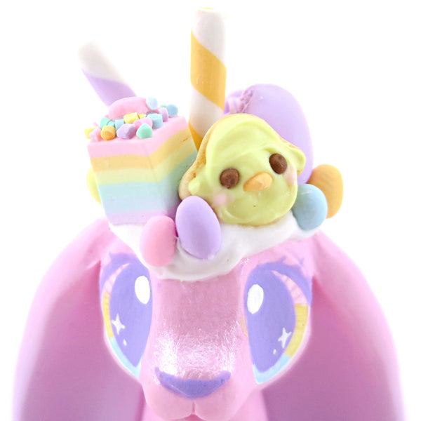 Pink Easter Dessert Bunny Figurine - Polymer Clay Easter and Spring Animals