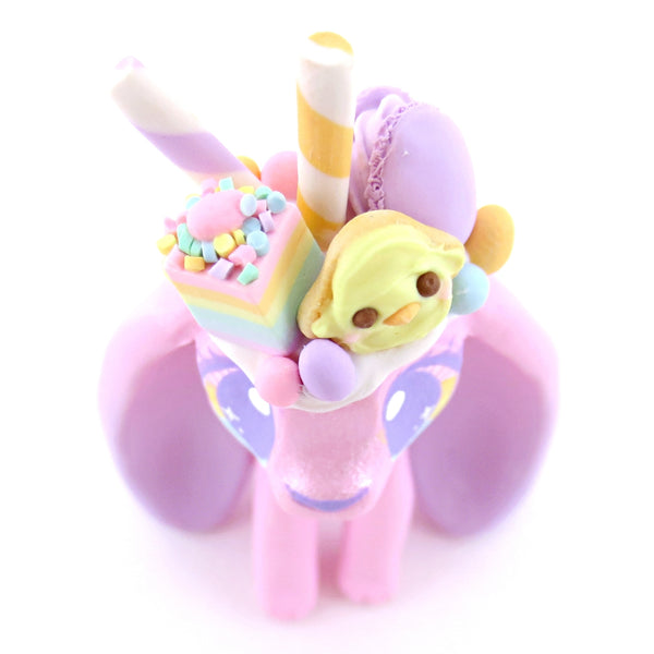 Pink Easter Dessert Bunny Figurine - Polymer Clay Easter and Spring Animals