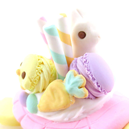 Yellow Easter Dessert Turtle Figurine - Polymer Clay Easter and Spring Animals