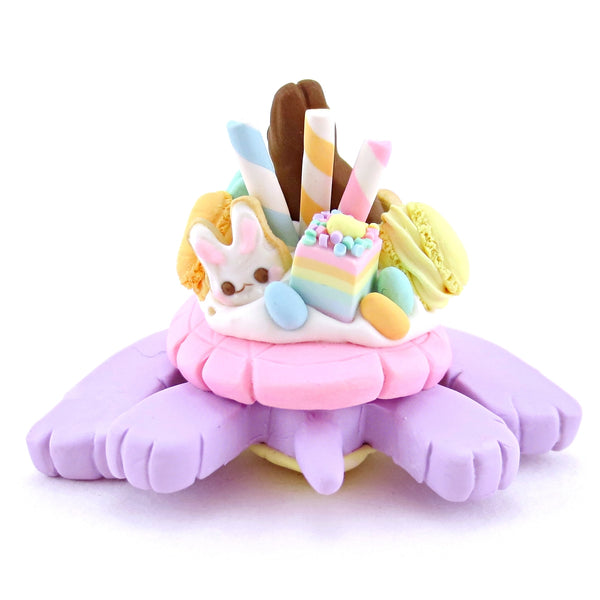 Purple Easter Dessert Turtle Figurine - Polymer Clay Easter and Spring Animals