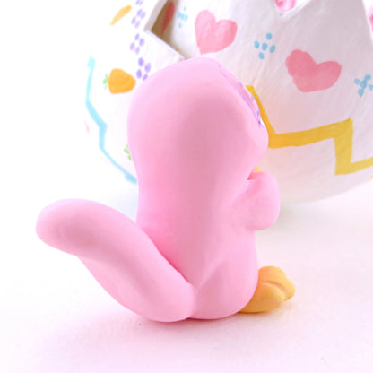 Pink Easter Egg Platypus Figurine - Polymer Clay Easter and Spring Animals