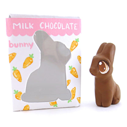 Milk Chocolate Easter Bunny Figurine - Polymer Clay Easter and Spring Animals