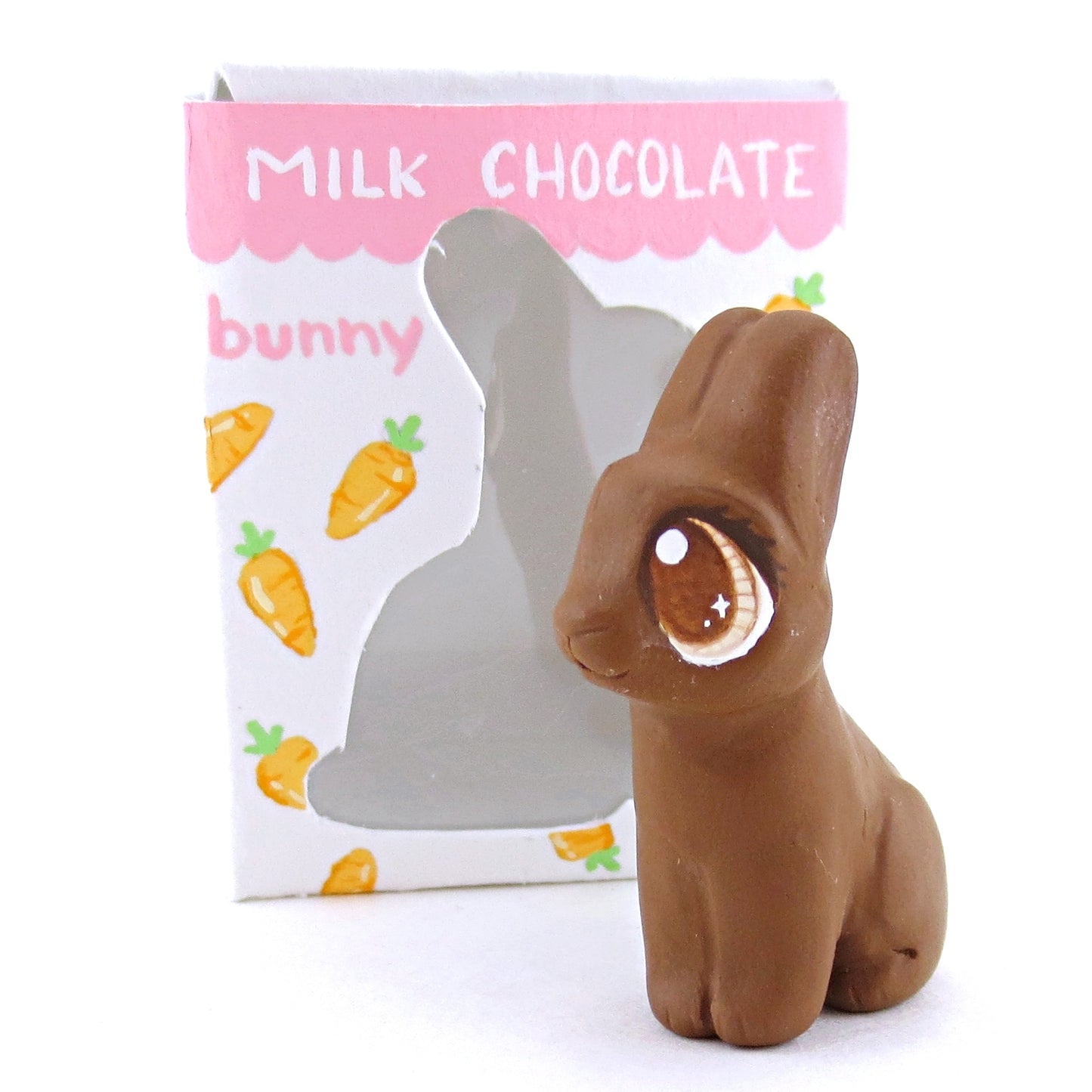 Milk Chocolate Easter Bunny Figurine - Polymer Clay Easter and Spring Animals