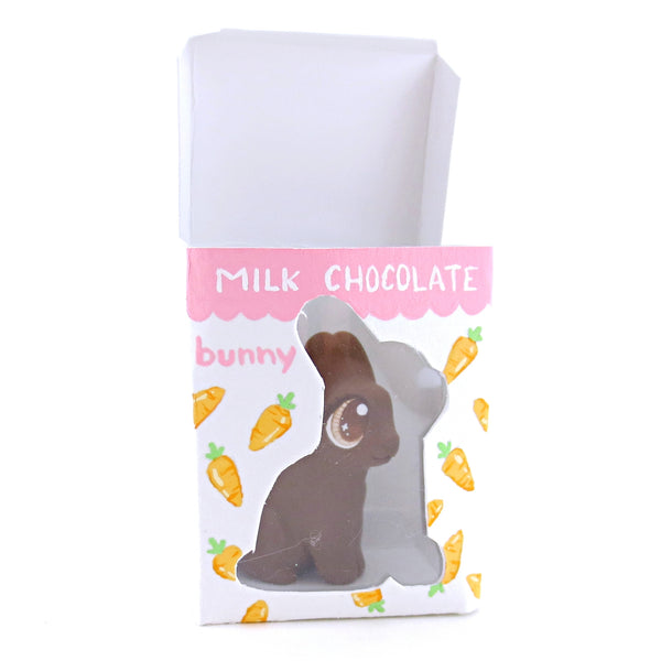 Milk Chocolate Easter Bunny Figurine - Polymer Clay Easter and Spring Animals