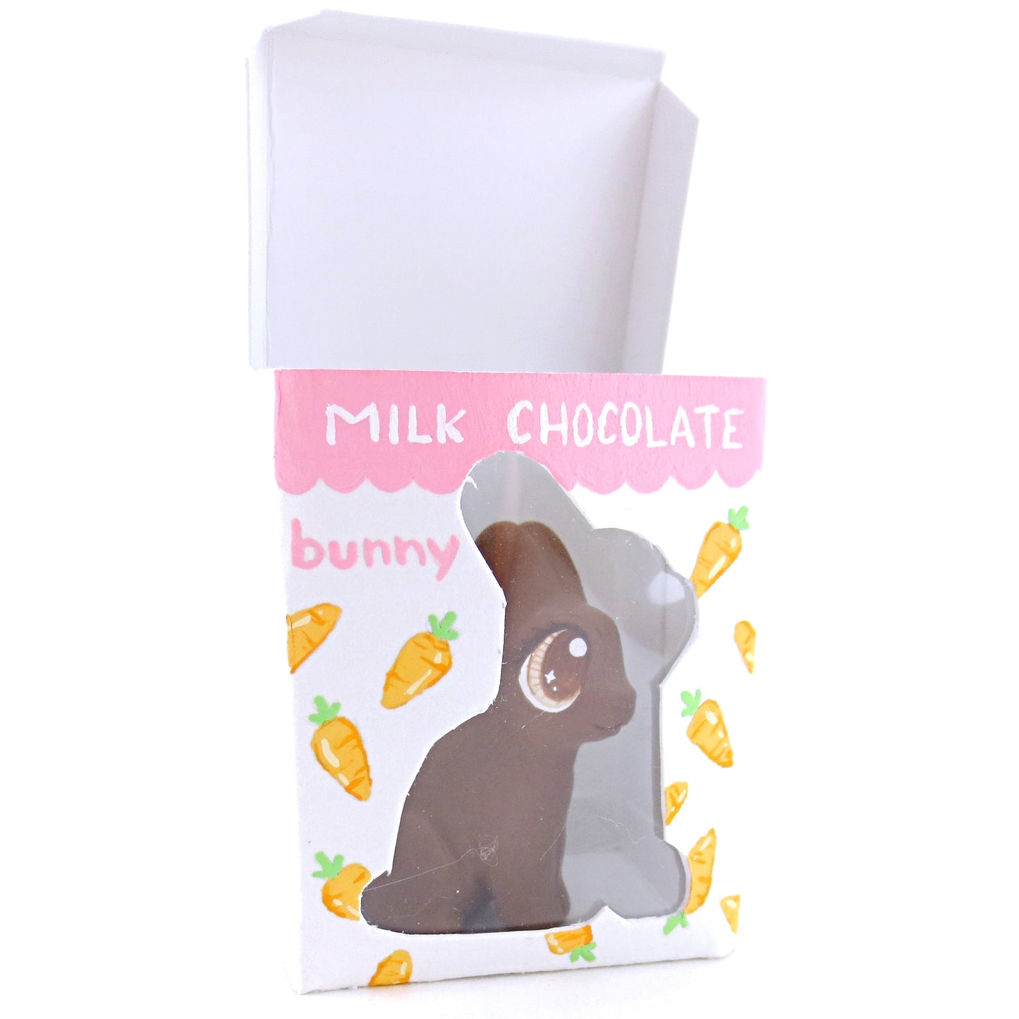 Milk Chocolate Easter Bunny Figurine - Polymer Clay Easter and Spring Animals