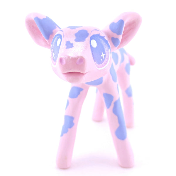 Pink and Purple Cow Figurine - Polymer Clay Easter and Spring Animals