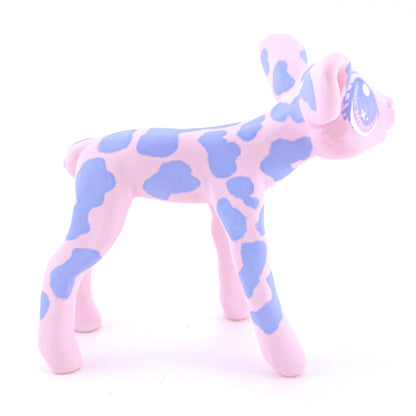 Pink and Purple Cow Figurine - Polymer Clay Easter and Spring Animals