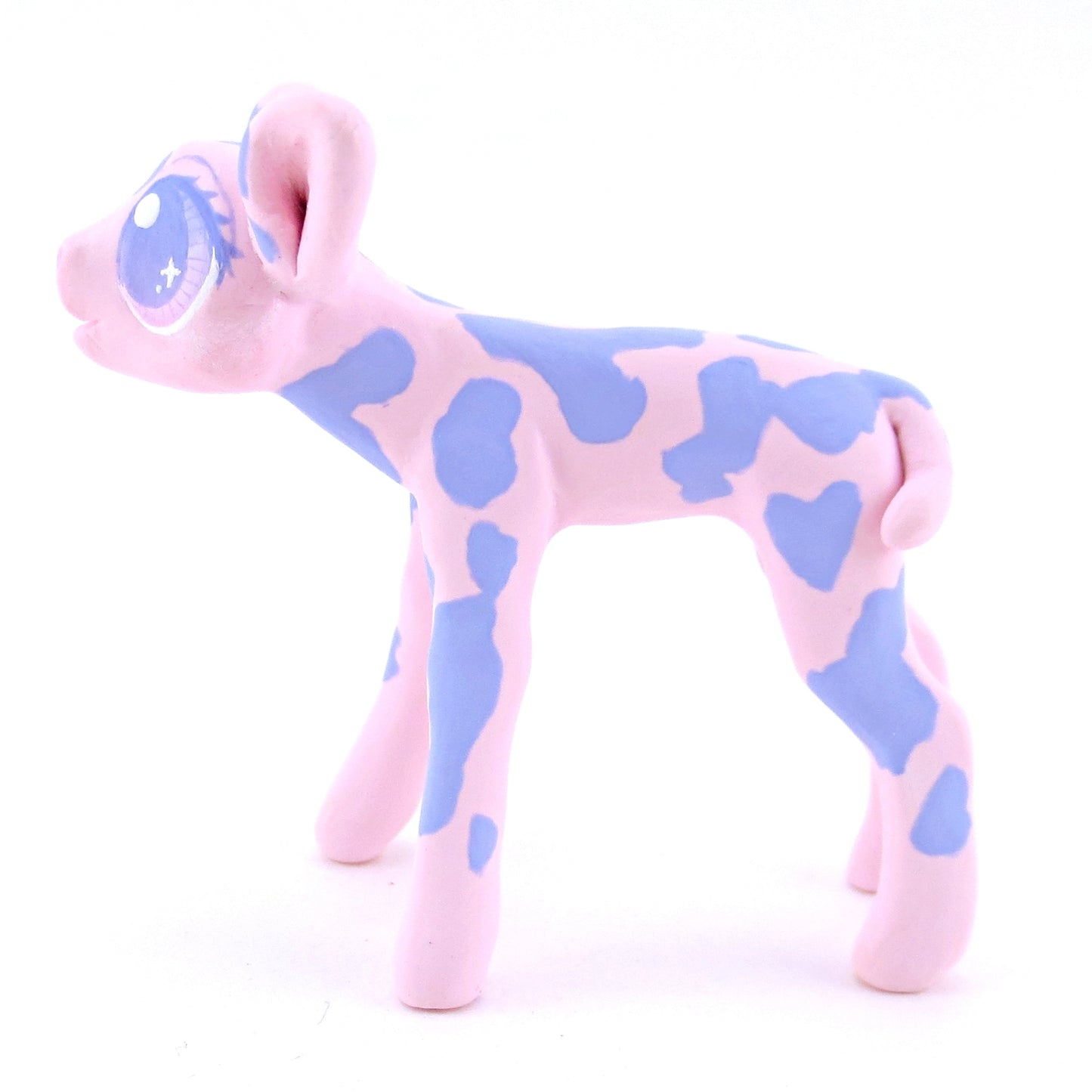 Pink and Purple Cow Figurine - Polymer Clay Easter and Spring Animals