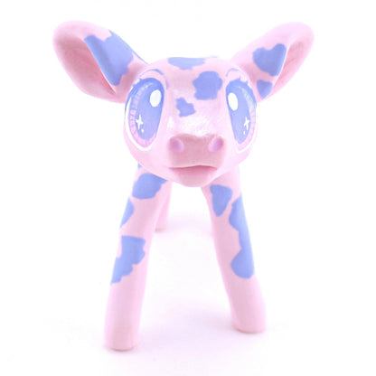 Pink and Purple Cow Figurine - Polymer Clay Easter and Spring Animals