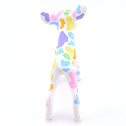 Rainbow Spotted Cow Figurine - Polymer Clay Easter and Spring Animals