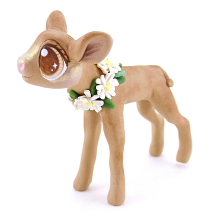 Daisy Jersey Cow Figurine - Polymer Clay Easter and Spring Animals