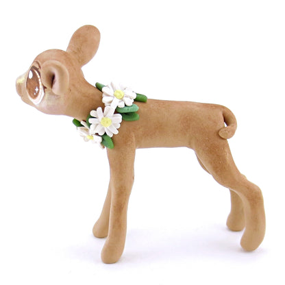 Daisy Jersey Cow Figurine - Polymer Clay Easter and Spring Animals