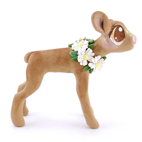 Daisy Jersey Cow Figurine - Polymer Clay Easter and Spring Animals