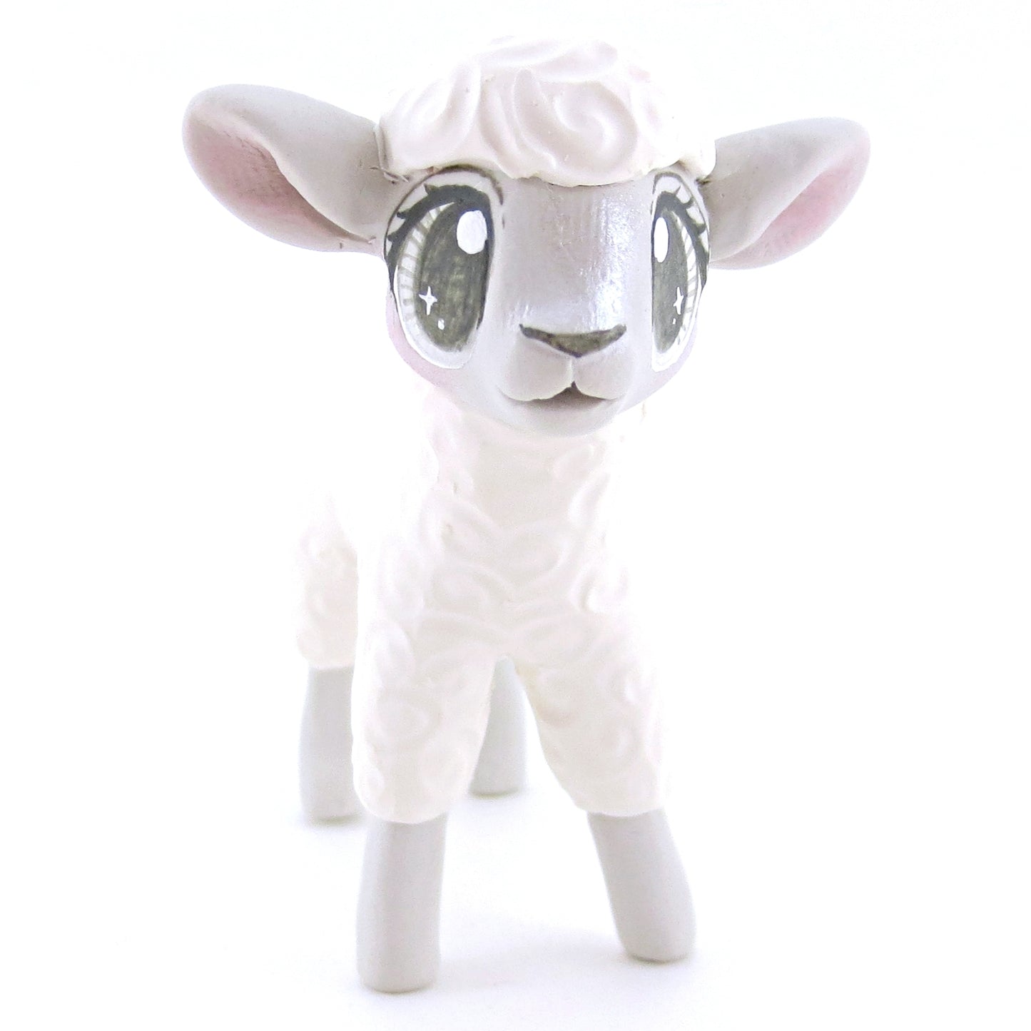 White Baby Lamb Sheep Figurine - Polymer Clay Easter and Spring Animals