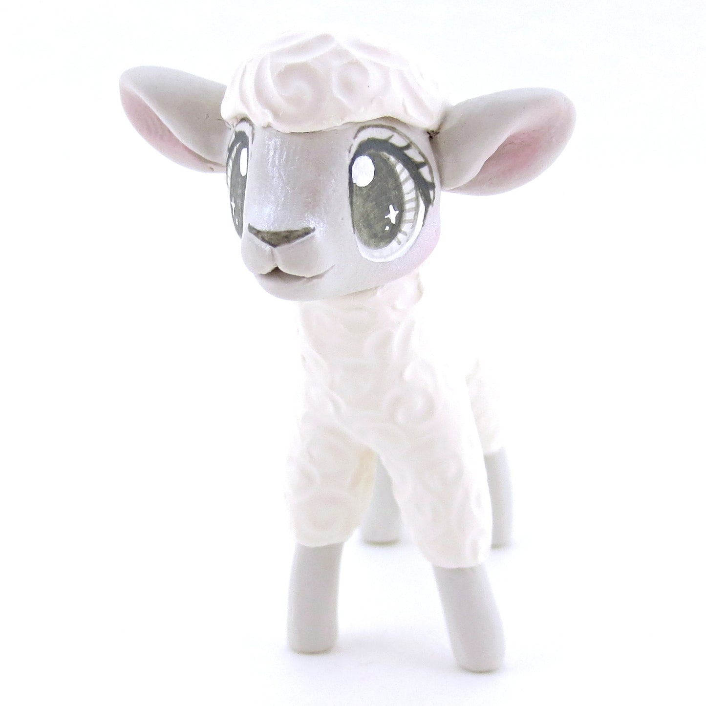 White Baby Lamb Sheep Figurine - Polymer Clay Easter and Spring Animals