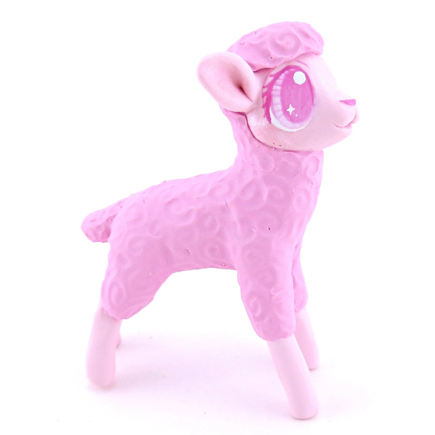 Pink Baby Lamb Sheep Figurine - Polymer Clay Easter and Spring Animals