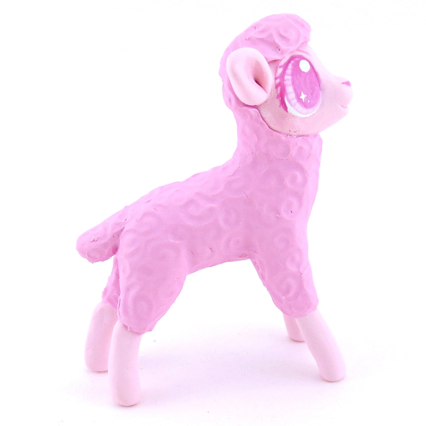 Pink Baby Lamb Sheep Figurine - Polymer Clay Easter and Spring Animals