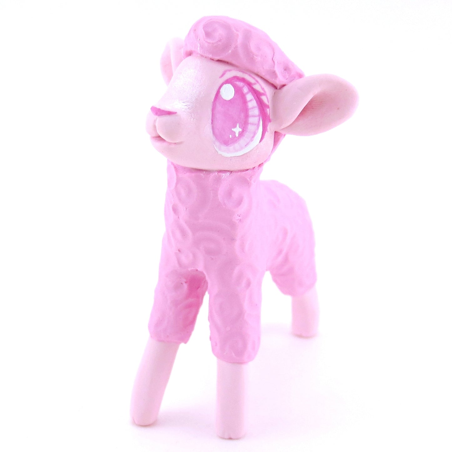 Pink Baby Lamb Sheep Figurine - Polymer Clay Easter and Spring Animals