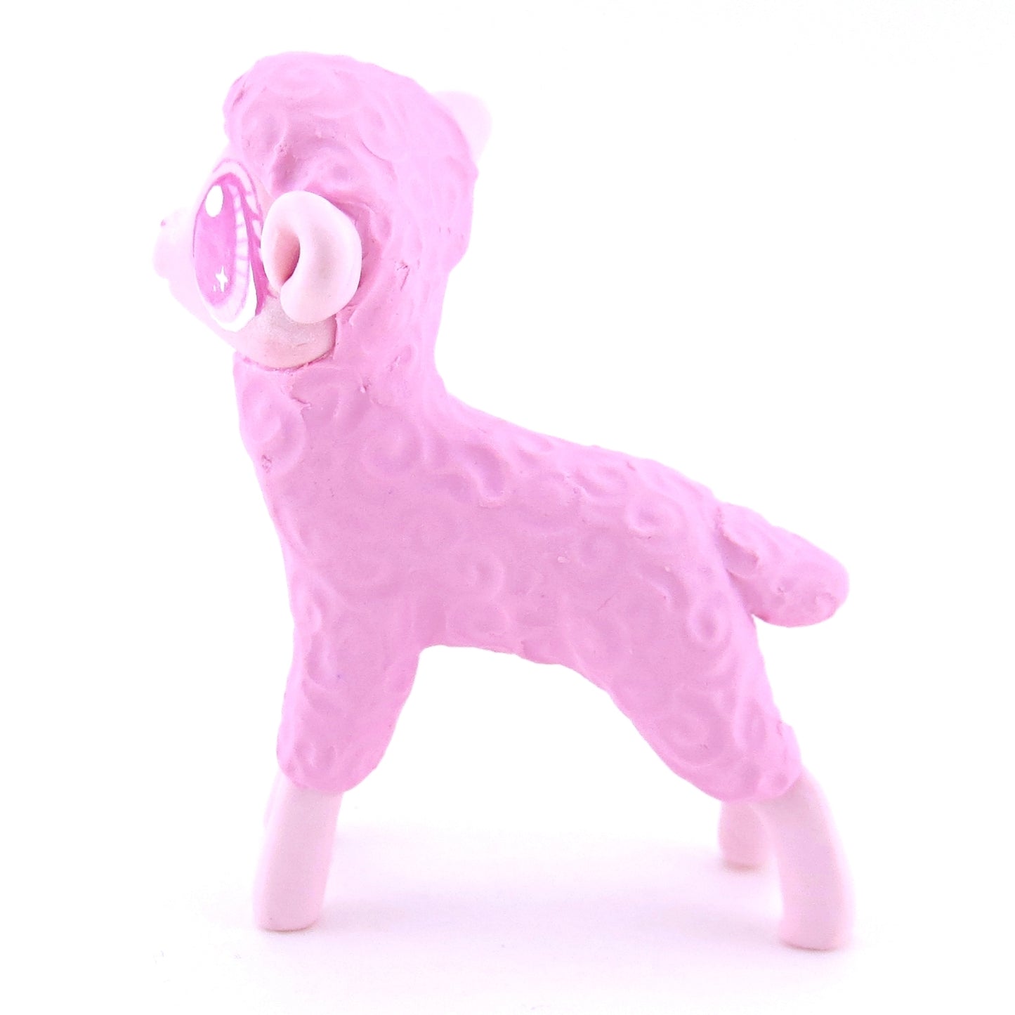 Pink Baby Lamb Sheep Figurine - Polymer Clay Easter and Spring Animals