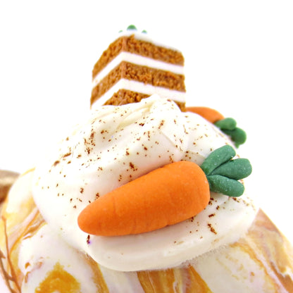 Carrot Cake Narwhal Figurine - Polymer Clay Easter and Spring Animals