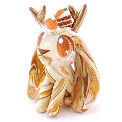 Carrot Cake Jackalope Figurine - Polymer Clay Easter and Spring Animals