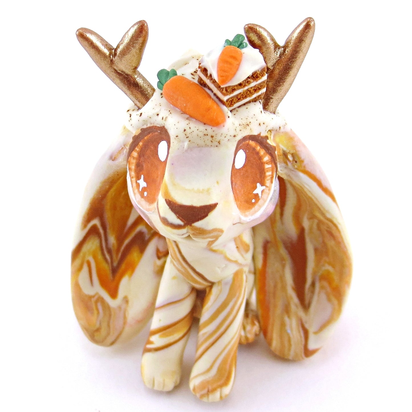 Carrot Cake Jackalope Figurine - Polymer Clay Easter and Spring Animals