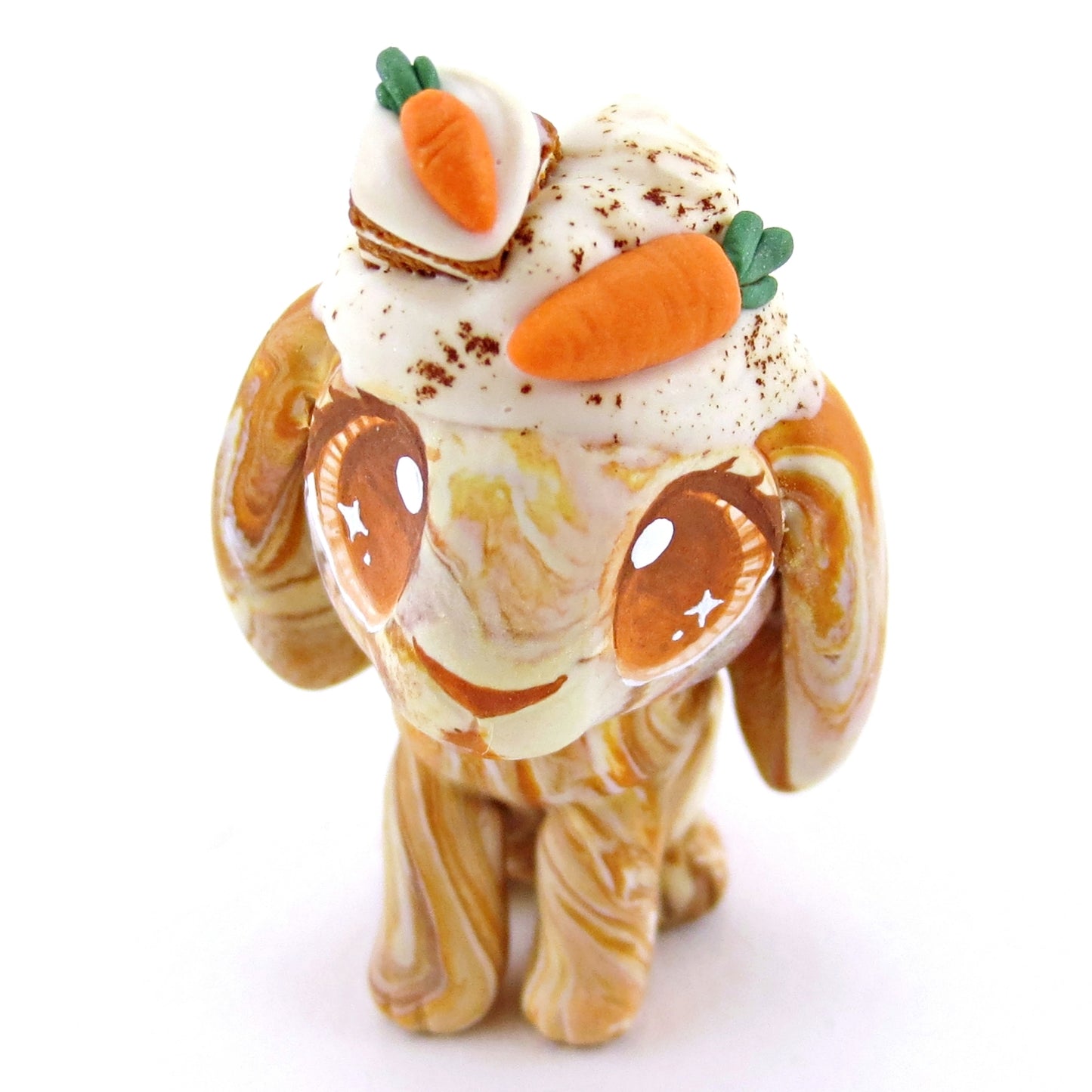 Carrot Cake Holland Lop Figurine - Polymer Clay Easter and Spring Animals