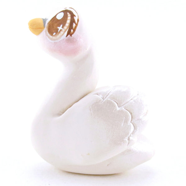 White Swan Bird Figurine - Polymer Clay Easter and Spring Animals