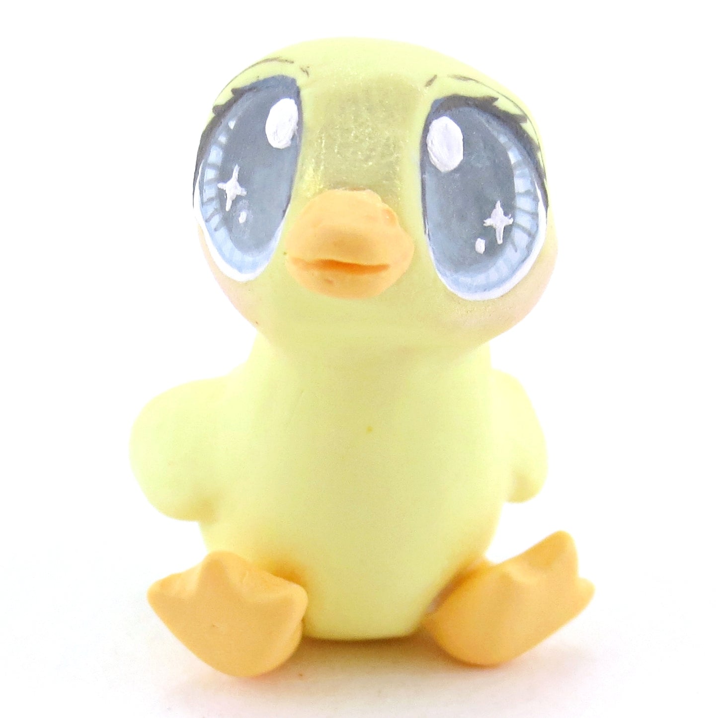 Blue Eyed Baby Duckling Figurine - Polymer Clay Easter and Spring Animals