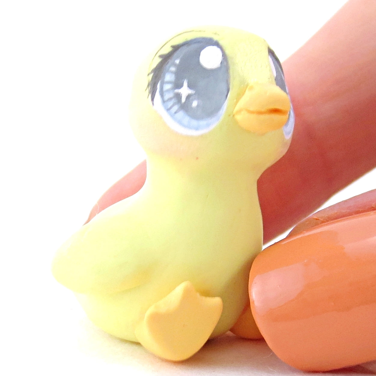 Blue Eyed Baby Duckling Figurine - Polymer Clay Easter and Spring Animals