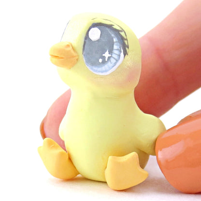 Blue Eyed Baby Duckling Figurine - Polymer Clay Easter and Spring Animals