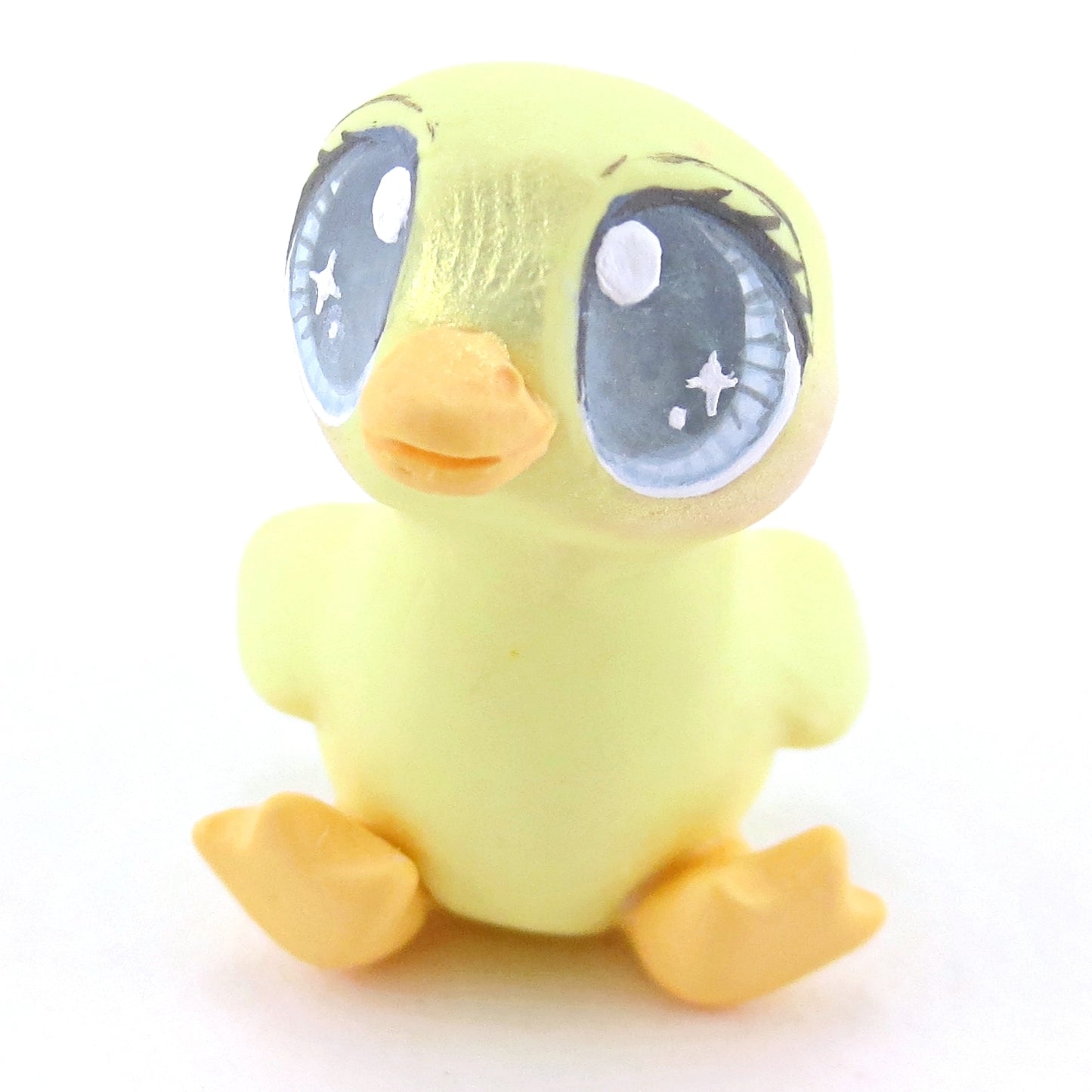 Blue Eyed Baby Duckling Figurine - Polymer Clay Easter and Spring Animals