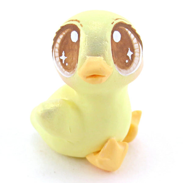 Brown Eyed Baby Duckling Figurine - Polymer Clay Easter and Spring Animals