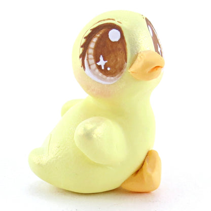 Brown Eyed Baby Duckling Figurine - Polymer Clay Easter and Spring Animals