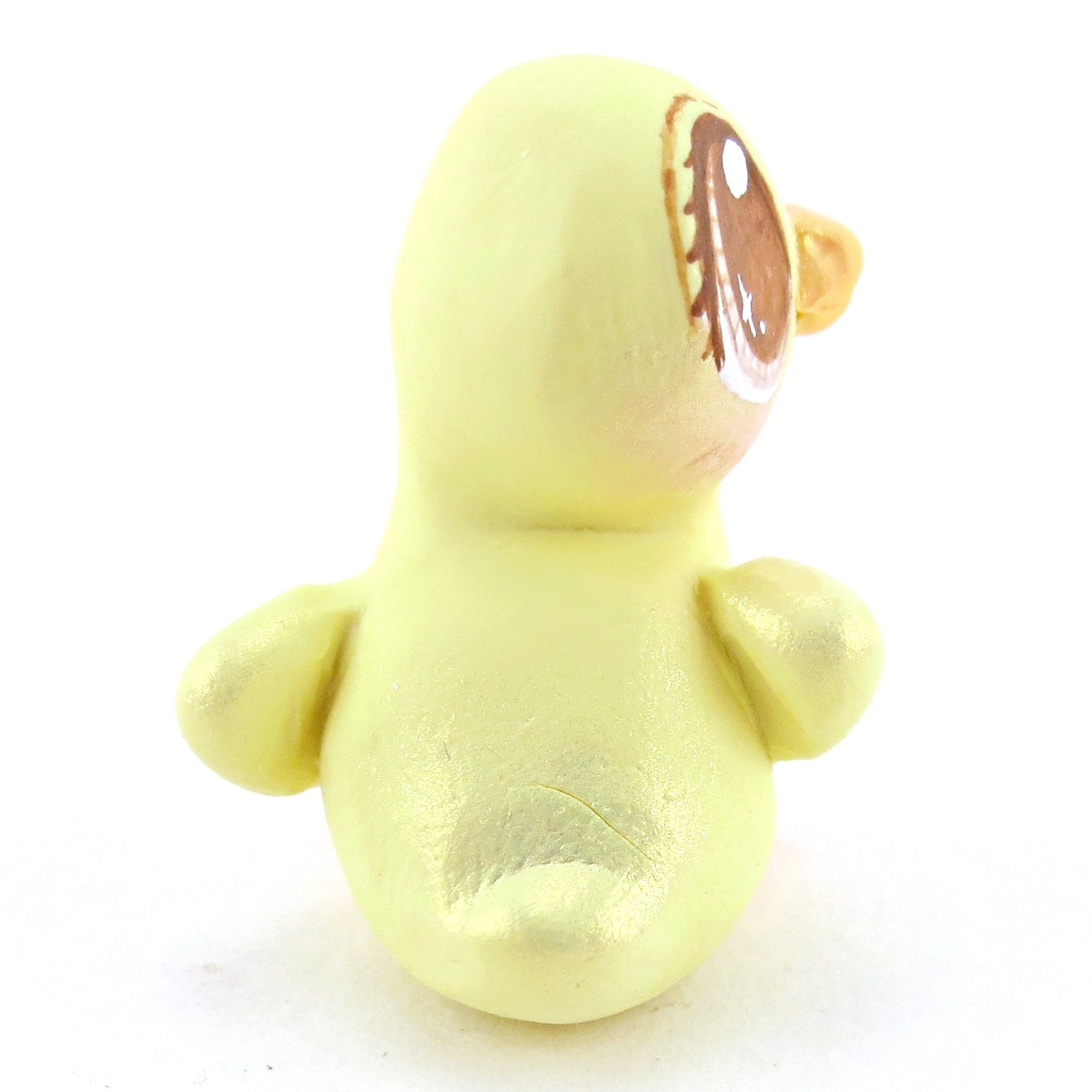 Brown Eyed Baby Duckling Figurine - Polymer Clay Easter and Spring Animals