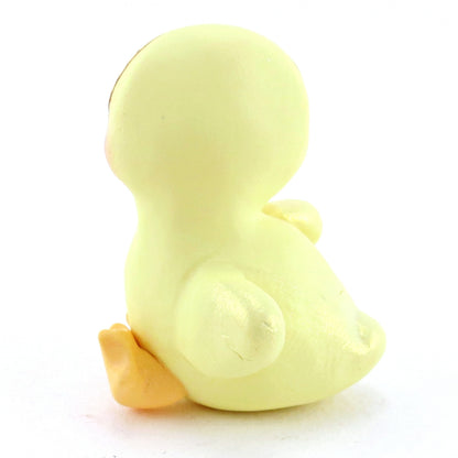 Brown Eyed Baby Duckling Figurine - Polymer Clay Easter and Spring Animals