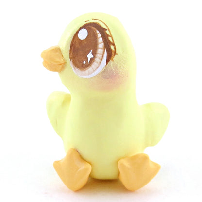 Brown Eyed Baby Duckling Figurine - Polymer Clay Easter and Spring Animals