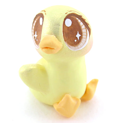 Brown Eyed Baby Duckling Figurine - Polymer Clay Easter and Spring Animals