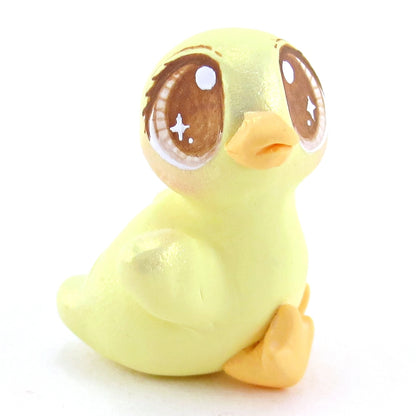 Brown Eyed Baby Duckling Figurine - Polymer Clay Easter and Spring Animals