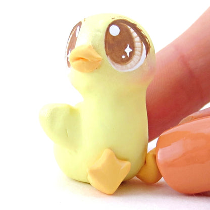 Brown Eyed Baby Duckling Figurine - Polymer Clay Easter and Spring Animals