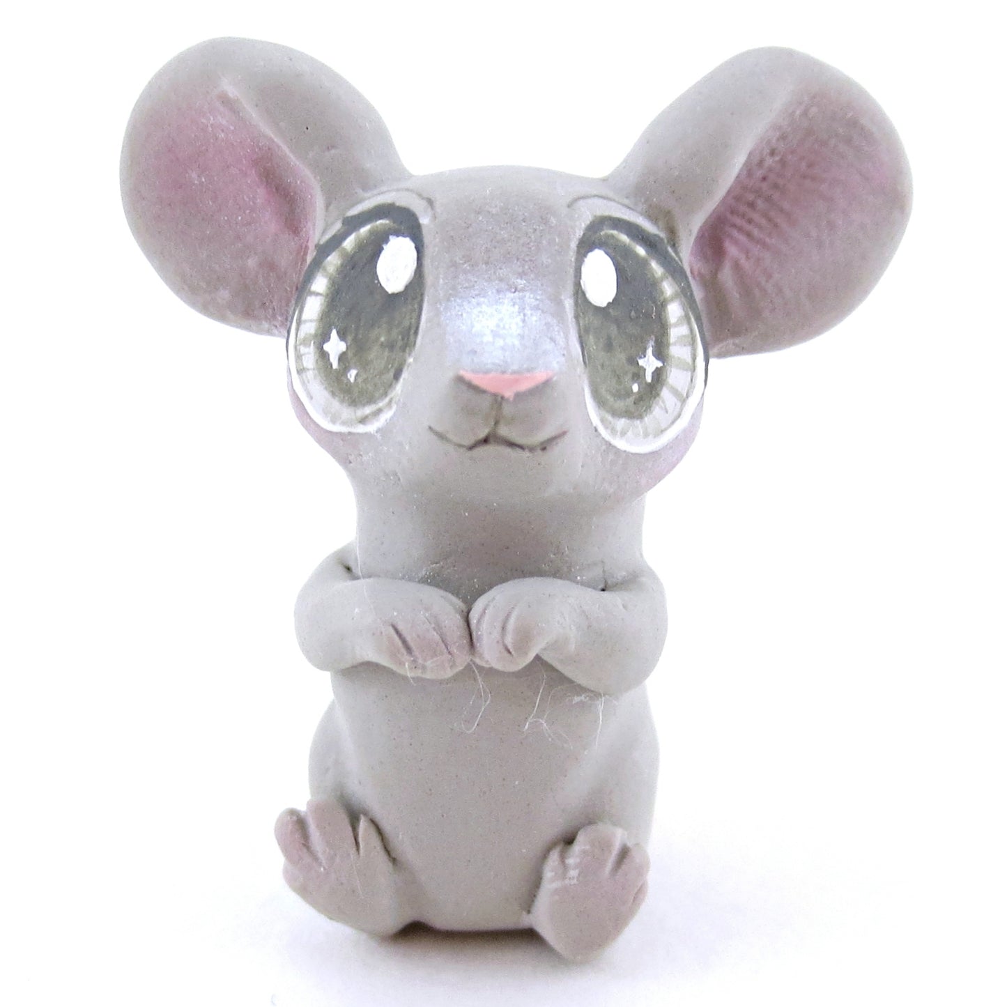 Little Grey Mouse Figurine - Polymer Clay Easter and Spring Animals