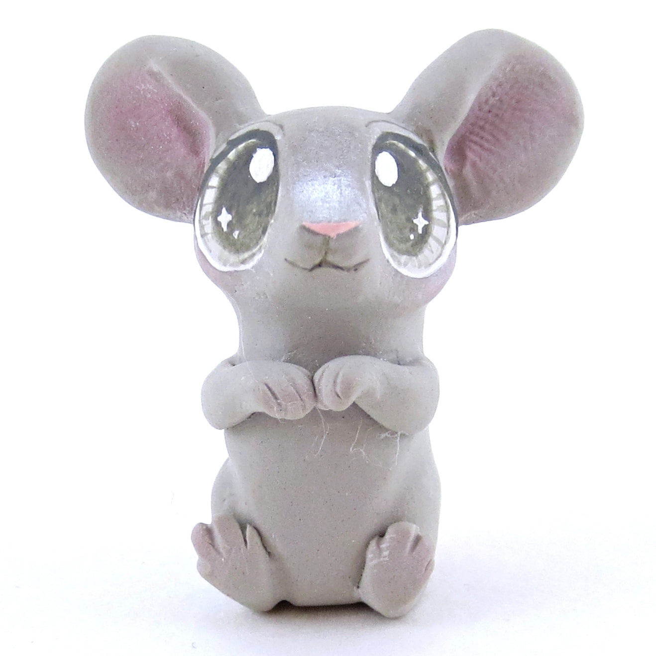 Little Grey Mouse Figurine - Polymer Clay Easter and Spring Animals