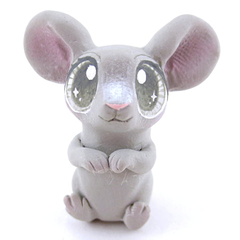 Little Grey Mouse Figurine - Polymer Clay Easter and Spring Animals