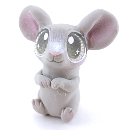 Little Grey Mouse Figurine - Polymer Clay Easter and Spring Animals