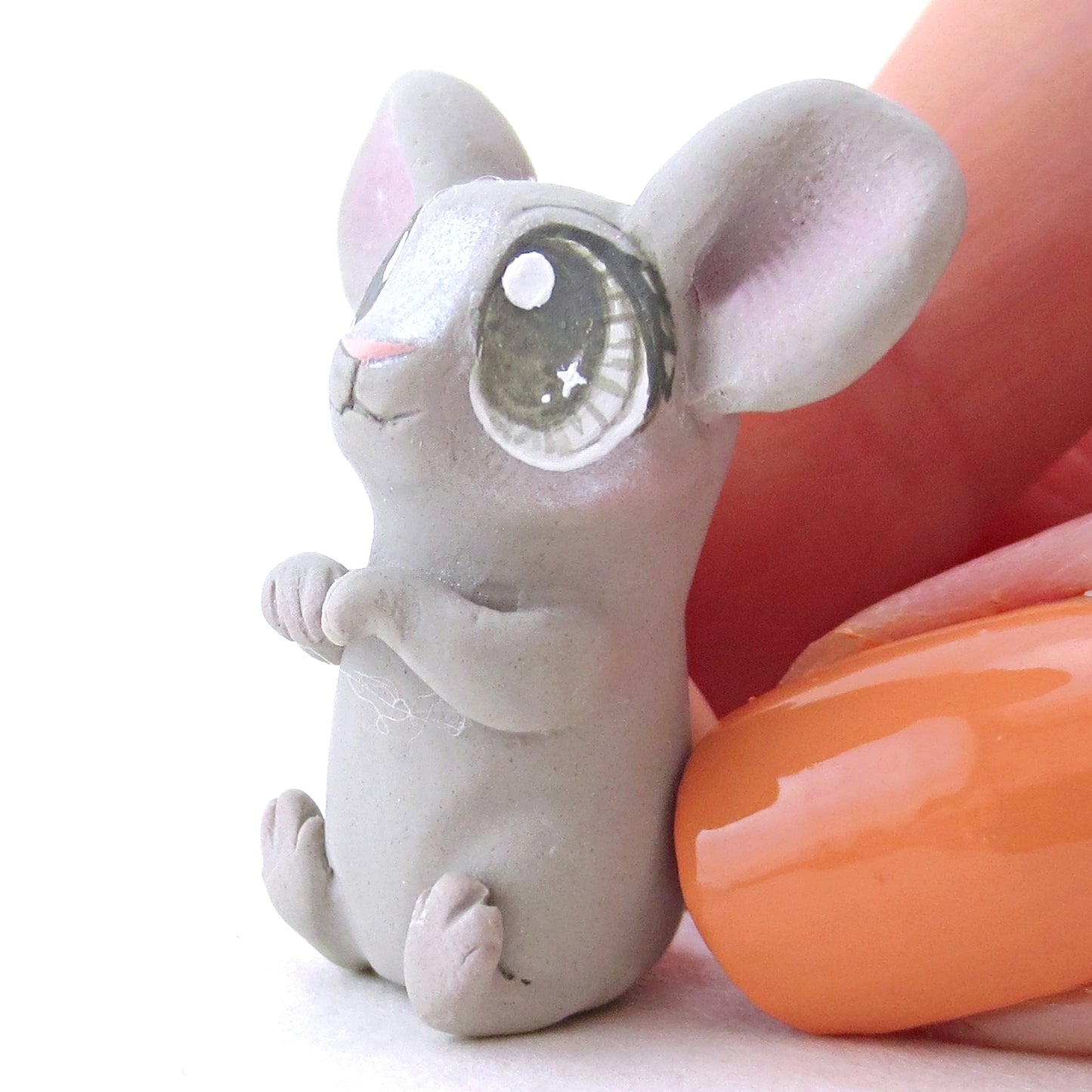 Little Grey Mouse Figurine - Polymer Clay Easter and Spring Animals