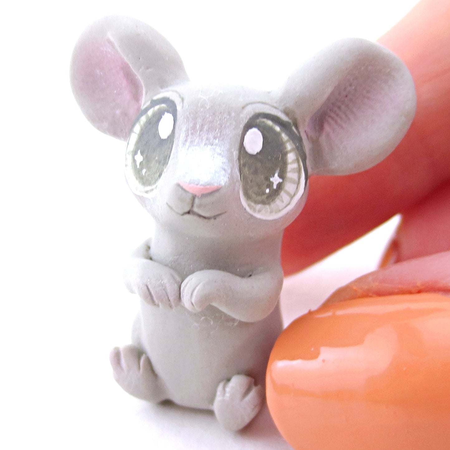 Little Grey Mouse Figurine - Polymer Clay Easter and Spring Animals