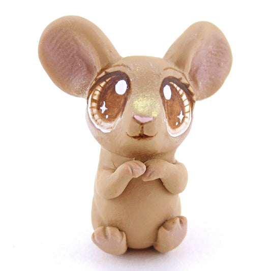 Little Brown Mouse Figurine - Polymer Clay Easter and Spring Animals