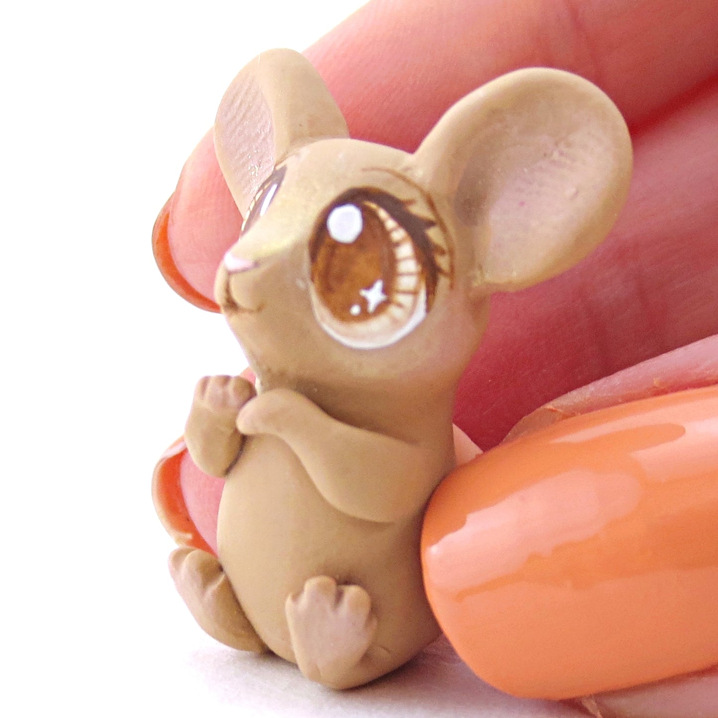 Little Brown Mouse Figurine - Polymer Clay Easter and Spring Animals